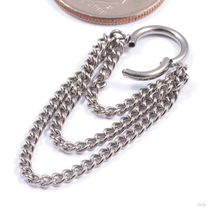Chained Waterfall Clicker in Titanium from Zadamer Jewelry open view