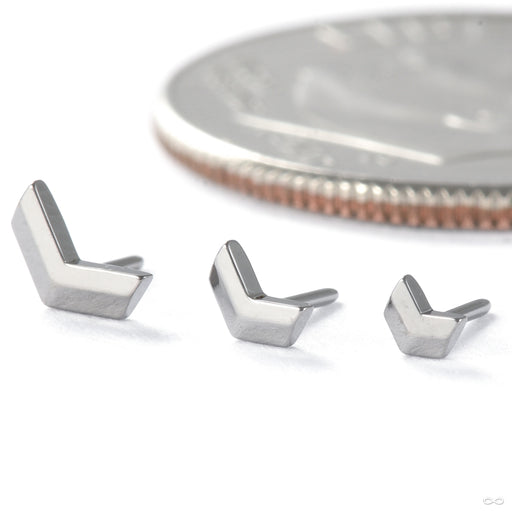 Chevron Press-fit End in Titanium from NeoMetal in high polish size comparison
