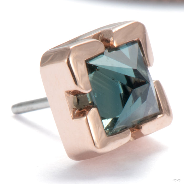 Chroma Press-fit End in 14k Rose Gold with Montana Sapphire from Tether Jewelry