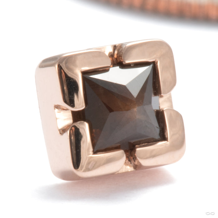 Chroma Press-fit End in 14k Rose Gold with Zawadi Sapphire from Tether Jewelry