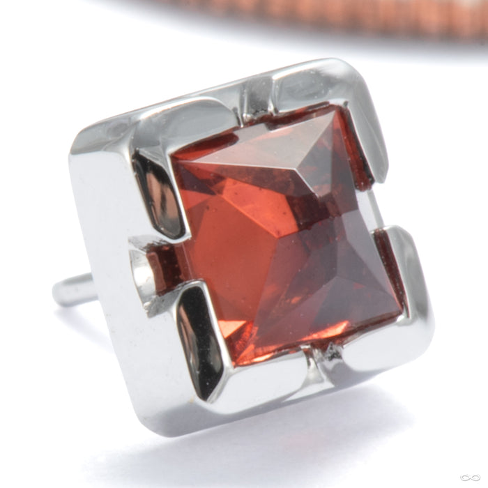 Chroma Press-fit End in 14k White Gold with Garnet from Tether Jewelry