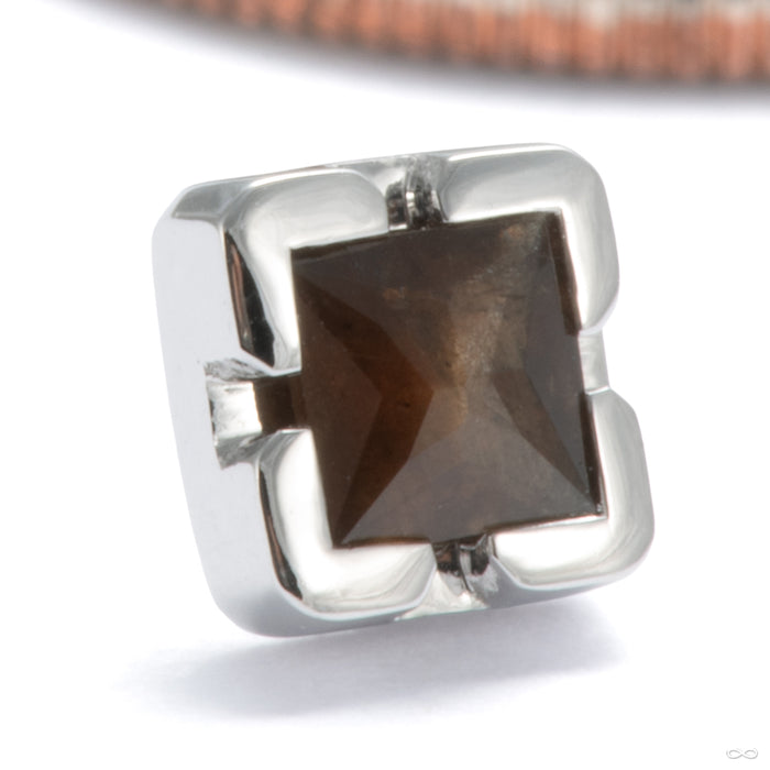 Chroma Press-fit End in 14k White Gold with Zawadi Sapphire from Tether Jewelry