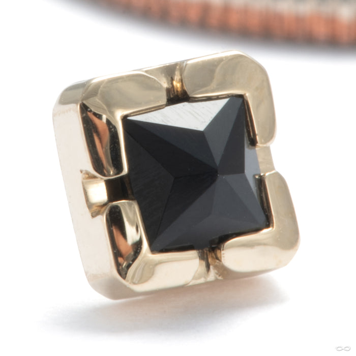 Chroma Press-fit End in 14k Yellow Gold with Black Onyx from Tether Jewelry