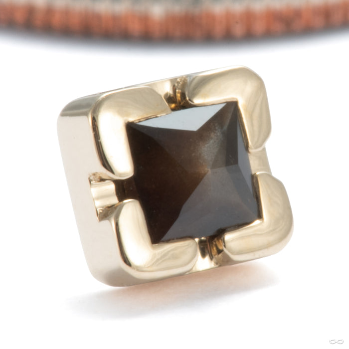 Chroma Press-fit End in 14k Yellow Gold with Zawadi Sapphire from Tether Jewelry