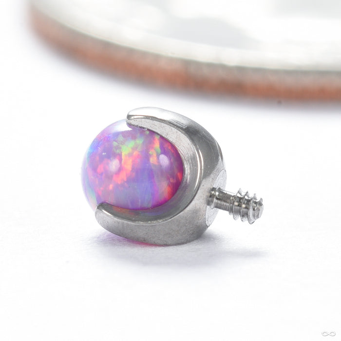 Claw-set Opal Threaded End in Titanium with Lavender Opal 3mm from People’s Jewelry