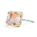 Claw-set Sapphire Press-fit End in Gold from Quetzalli with clear sapphire with peach inclusions
