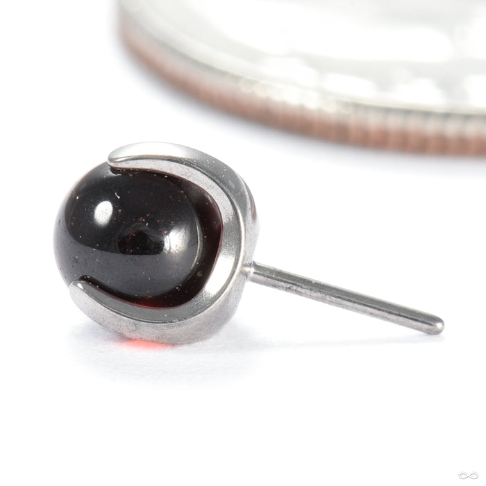 Claw-set Stone Press-fit End in Titanium from People's Jewelry in garnet