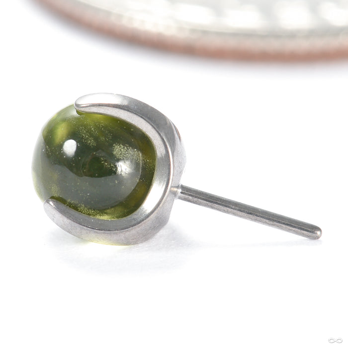 Claw-set Stone Press-fit End in Titanium from People's Jewelry in peridot