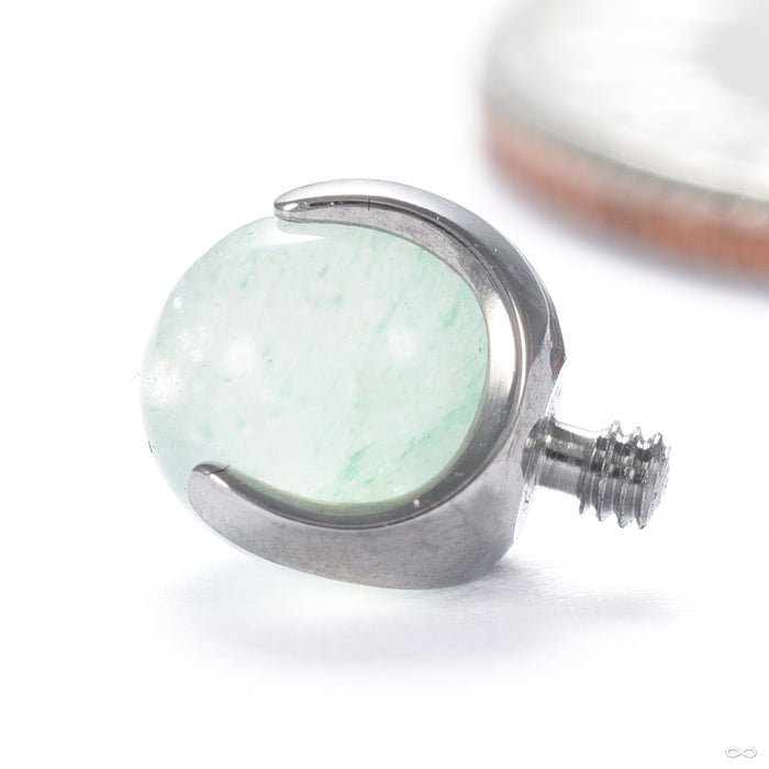 Claw-set Stone Threaded End with Aventurine in Titanium 4mm from People’s Jewelry