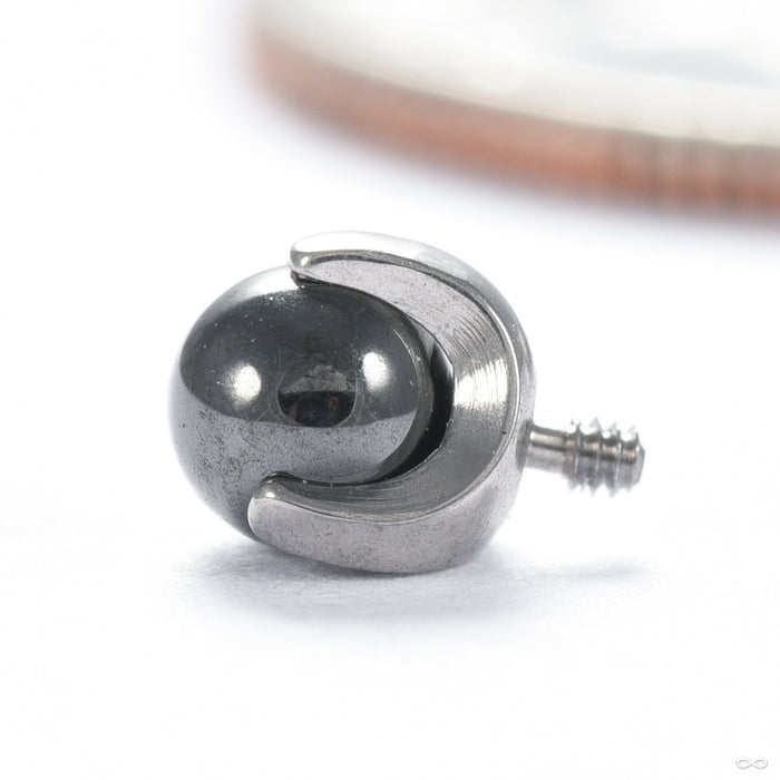 Claw-set Stone Threaded End with Hematite in Titanium 3mm from People’s Jewelry