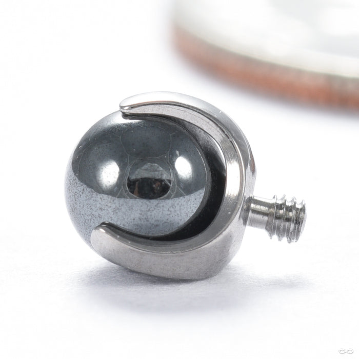 Claw-set Stone Threaded End with Hematite in Titanium 4mm from People’s Jewelry