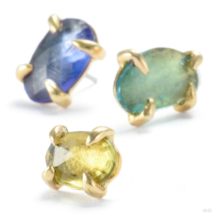 Claw-set Tourmaline Press-fit End in Gold from Quetzalli in assorted materials