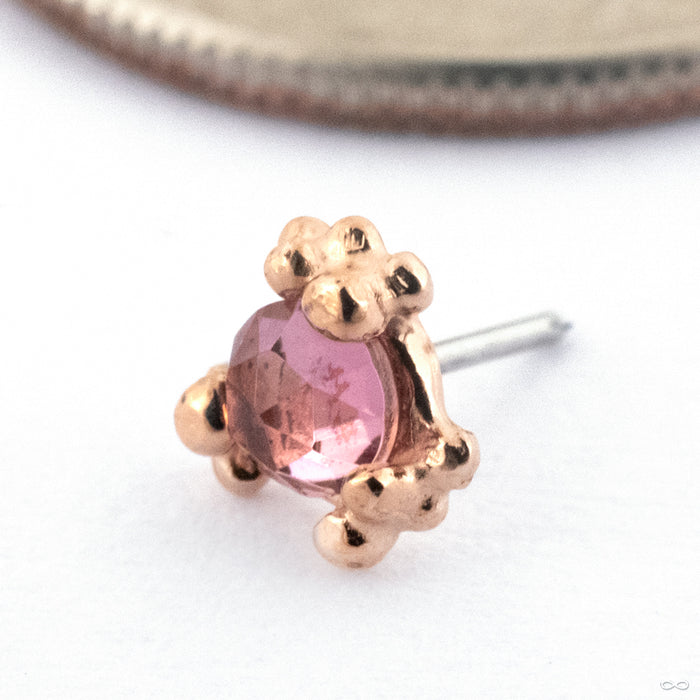 Cleo Beaded Press-fit End in Gold from Pupil Hall in 14k Rose Gold with Warm Topaz