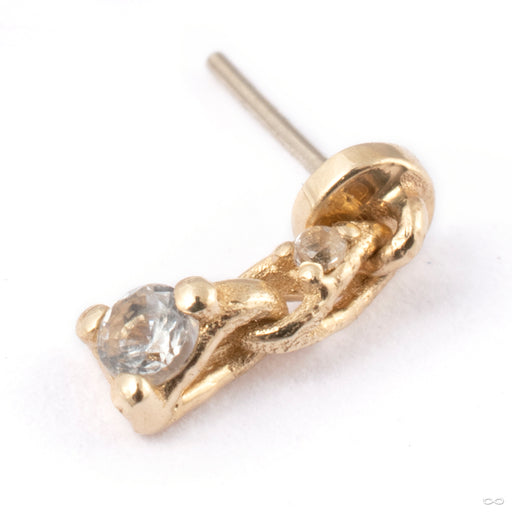 Clever Press-fit End in Gold from Pupil Hall in 14k yellow gold with white sapphire