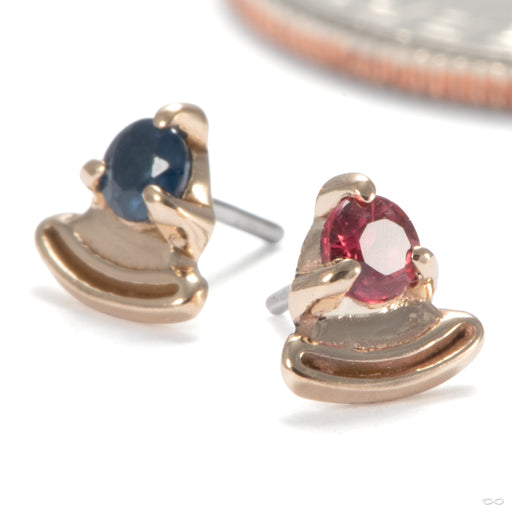 Cradle Press-fit End in Gold from Sacred Symbols with various stones