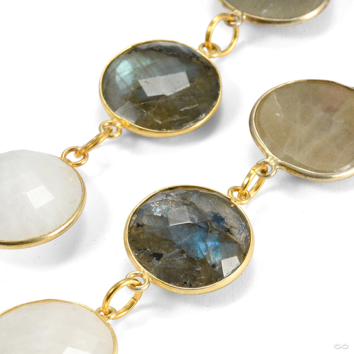 Crossovers in Brass with Golden Sapphire, Labradorite, & Moonstone from Oracle