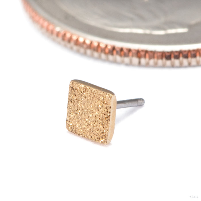 Crushed Diamond Textured Rhombus Press-fit End in 14k Yellow Gold 3mm from Auris Jewellery