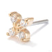 Crux Press-fit End in 14k Yellow Gold with Clear CZ from Ember Body Jewelry