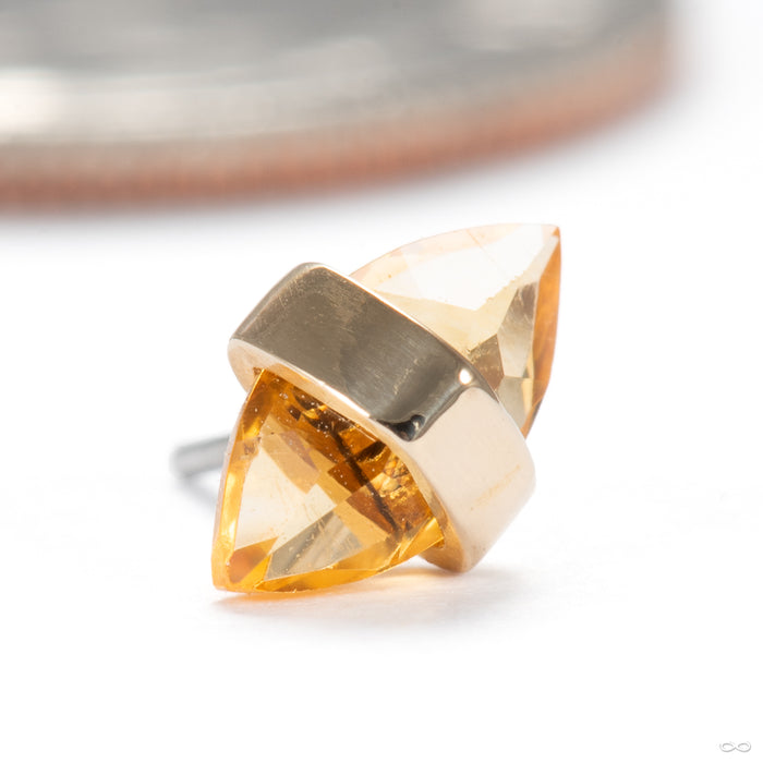 Crystalized Press-fit End in 14k Yellow Gold with Citrine from Pupil Hall