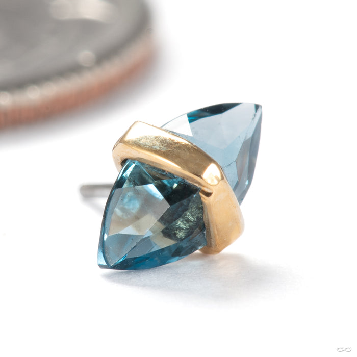 Crystalized Press-fit End in 14k Rose Gold with London Blue Topaz from Pupil Hall