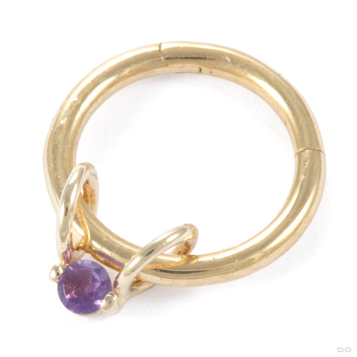 Curious Slip in 14k Yellow Gold with Amethyst from Pupil Hall on a ring detail photo