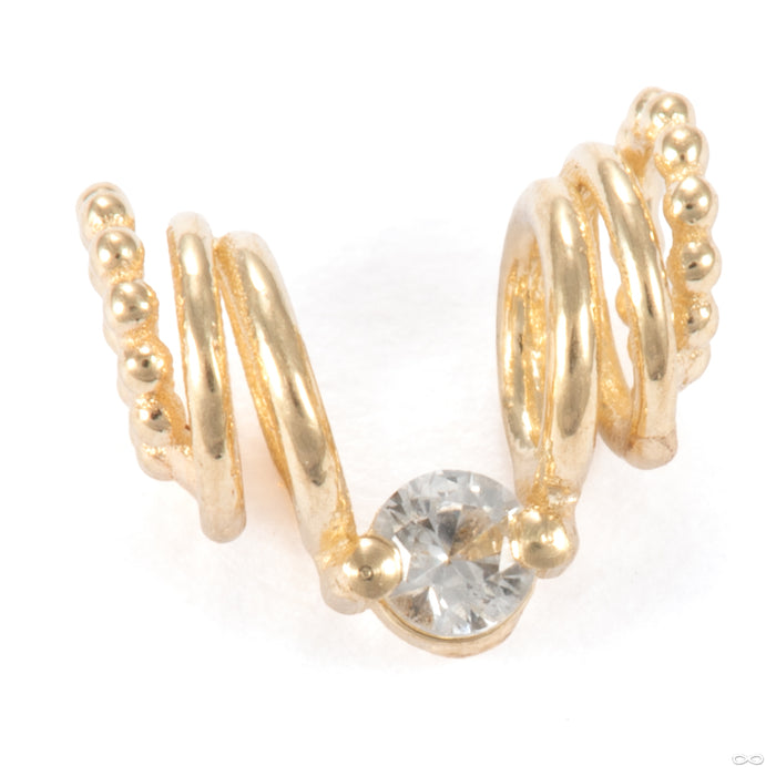 Curiouser Slip in 14k Yellow Gold with White Sapphire from Pupil Hall