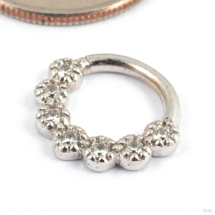 Daisy Chain Seam Ring in Gold from Tawapa in white gold and cz