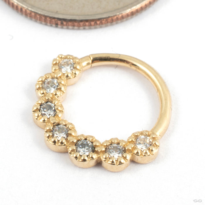 Daisy Chain Seam Ring in Gold from Tawapa in yellow gold with cz
