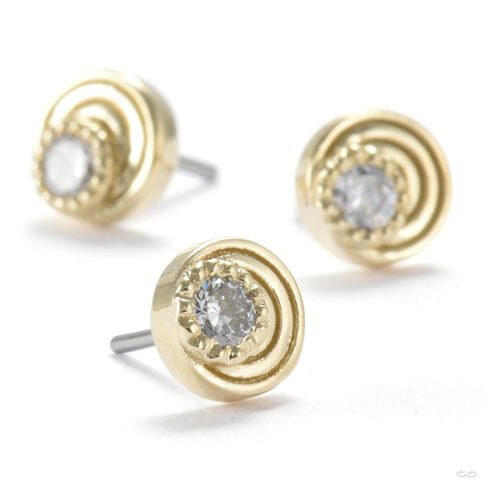 Diamond Calamity Press-fit End in Gold from Seasons Handmade with diamond