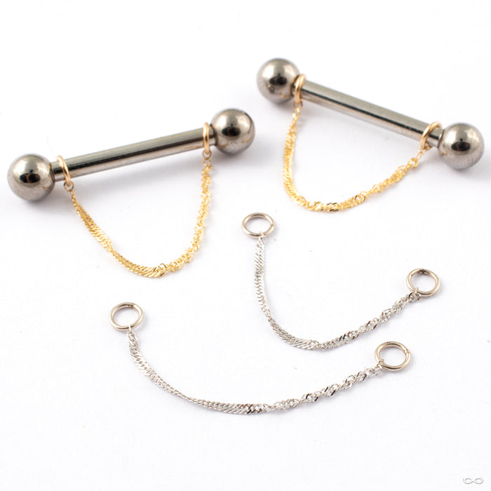 Diamond-cut Singapore Nipple Chain in Gold from Jewelry This Way in assorted lengths and materials