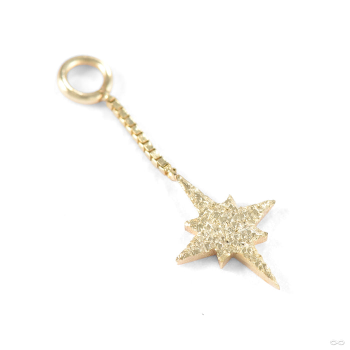 Diamond Shine Starburst Dangle Charm in Gold from Quetzalli in yellow gold short