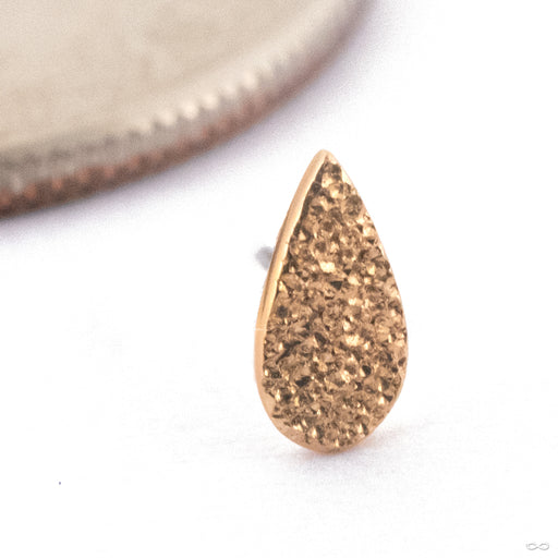 Diamond Shine Teardrop Press-fit End in Gold from Quetzalli in 14k Yellow Gold