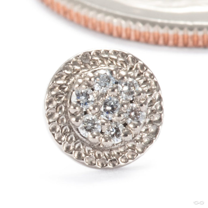 Didact Press-fit End in 14k White Gold with Diamonds 6mm from Seasons Handmade