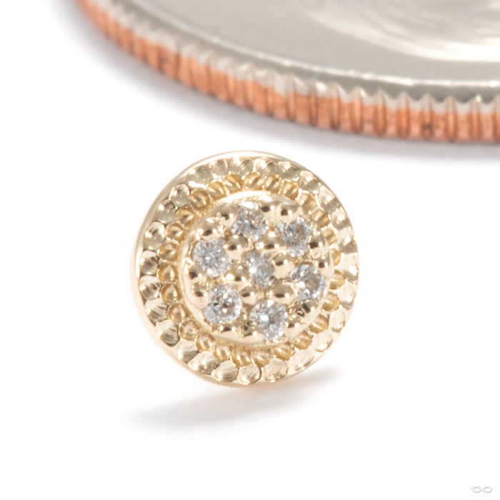 Didact Press-fit End in 14k Yellow Gold with Diamonds 4mm from Seasons Handmade