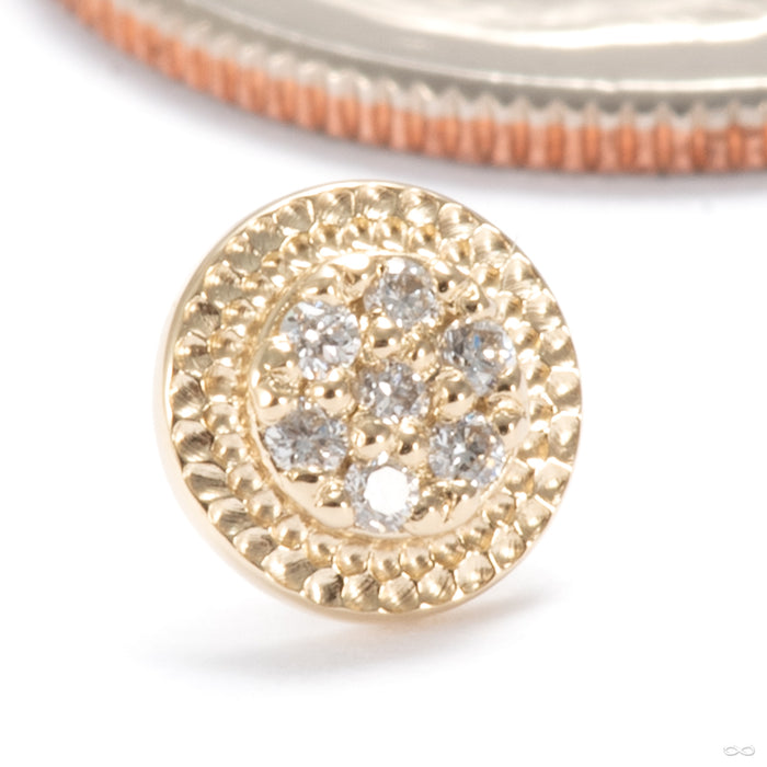 Didact Press-fit End in 14k Yellow Gold with Diamonds 6mm from Seasons Handmade