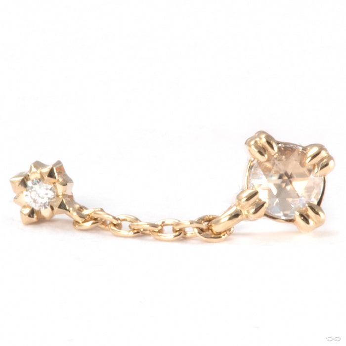 Divine Press-fit End in 14k Yellow Gold with Diamond from Tether Jewelry