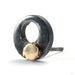 Dotted Fusion Press-fit End from Black Forest Jewelry in black niobium & 14k yellow gold