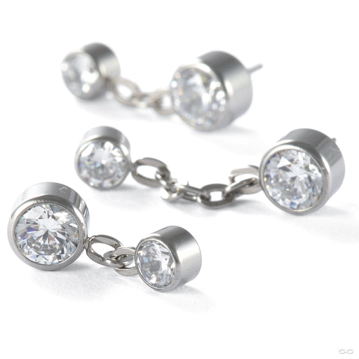 Double Bezel Dangle Press-fit End in Titanium from NeoMetal in various sizes