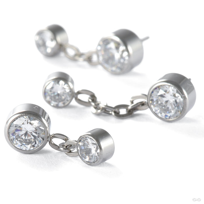 Double Bezel Dangle Press-fit End in Titanium from NeoMetal in various sizes