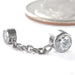 Double Bezel Dangle Press-fit End in Titanium from NeoMetal in clear cz long