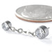 Double Bezel Dangle Press-fit End in Titanium from NeoMetal in clear cz long