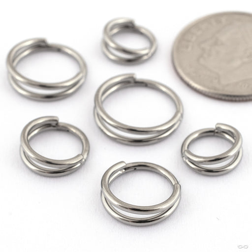 Double Illusion Clicker in Titanium from Zadamer Jewelry in assorted sizes