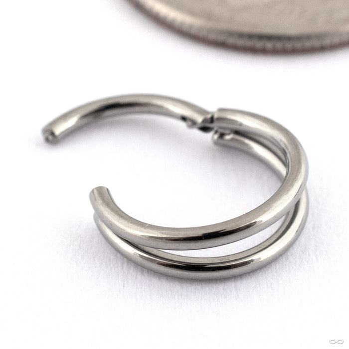 Double Illusion Clicker in Titanium from Zadamer Jewelry open detail photo