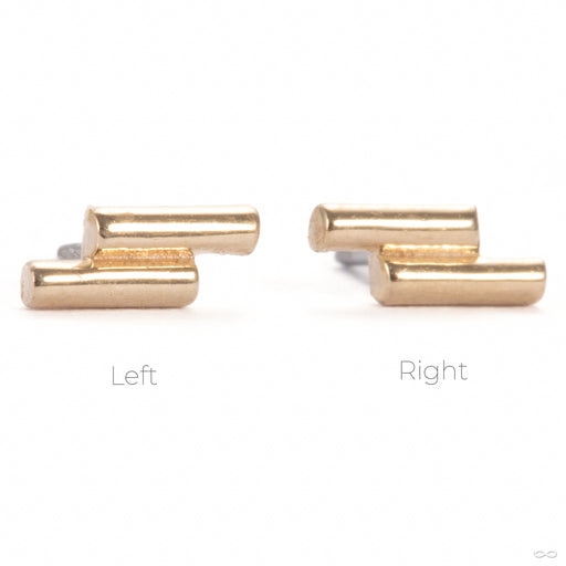 Double Rod Press-fit End in Gold from Tawapa orientation shot