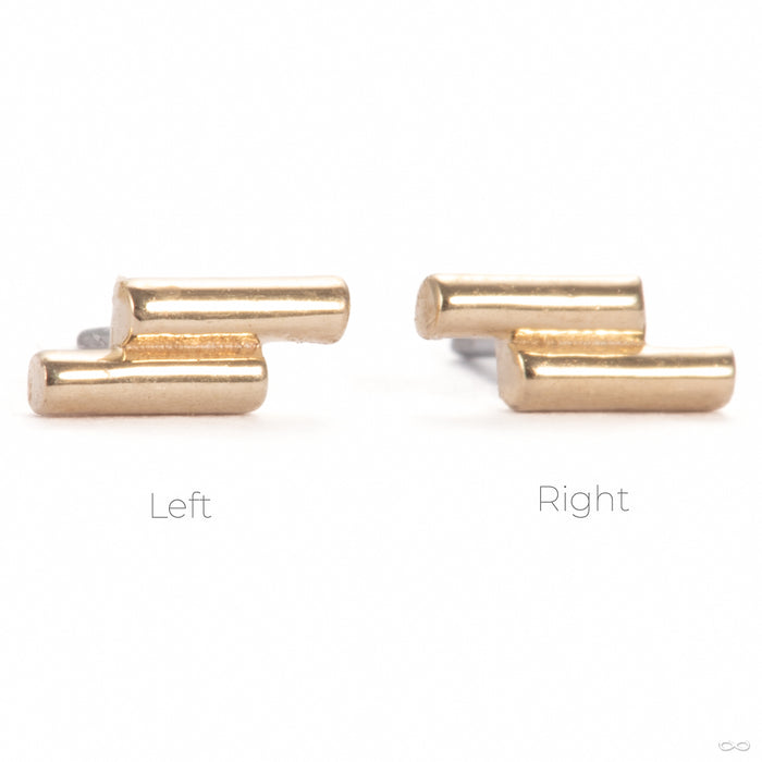 Double Rod Press-fit End in Gold from Tawapa orientation shot