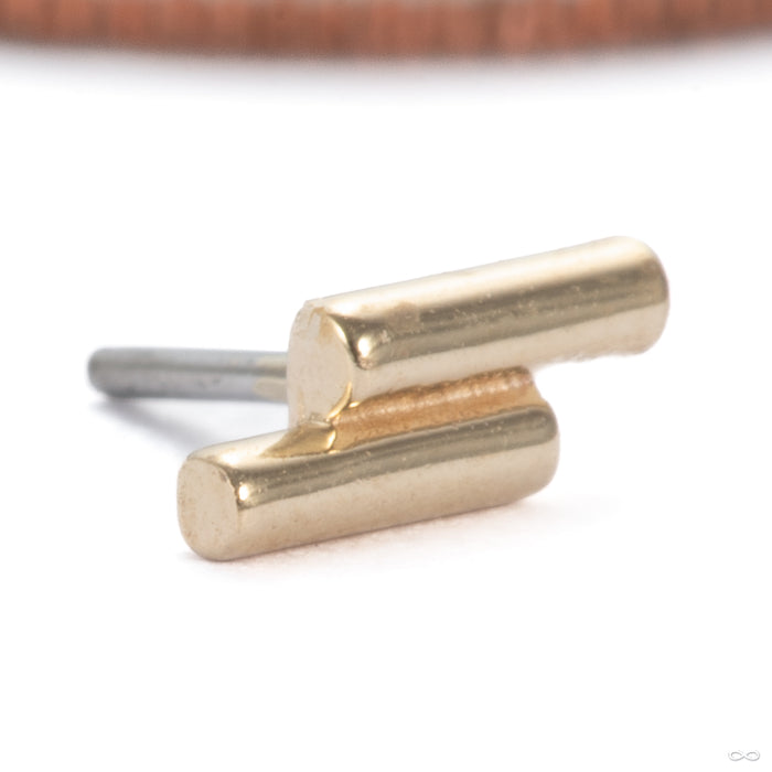Double Rod Press-fit End in 14k Yellow Gold with Left Orientation from Tawapa