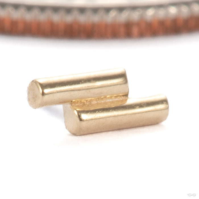 Double Rod Press-fit End in 14k Yellow Gold with Right Orientation from Tawapa