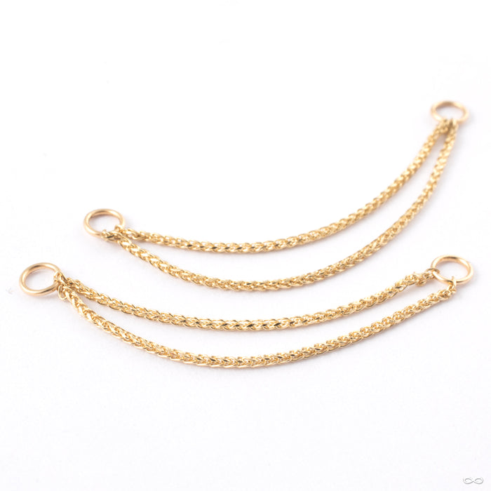 Double Round Wheat Nipple Chain in Gold from Jewelry This Way in 14k Yellow Gold