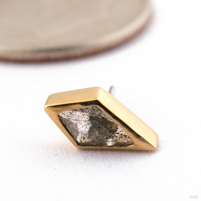 Drift Press-fit End in 14k Yellow Gold with Labradorite from Oracle