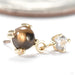 Duet Cab Prong Press-fit End in Gold from BVLA with smoky quartz & white sapphire